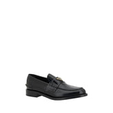 Mocasines de cuero negro con logotipo de Prada